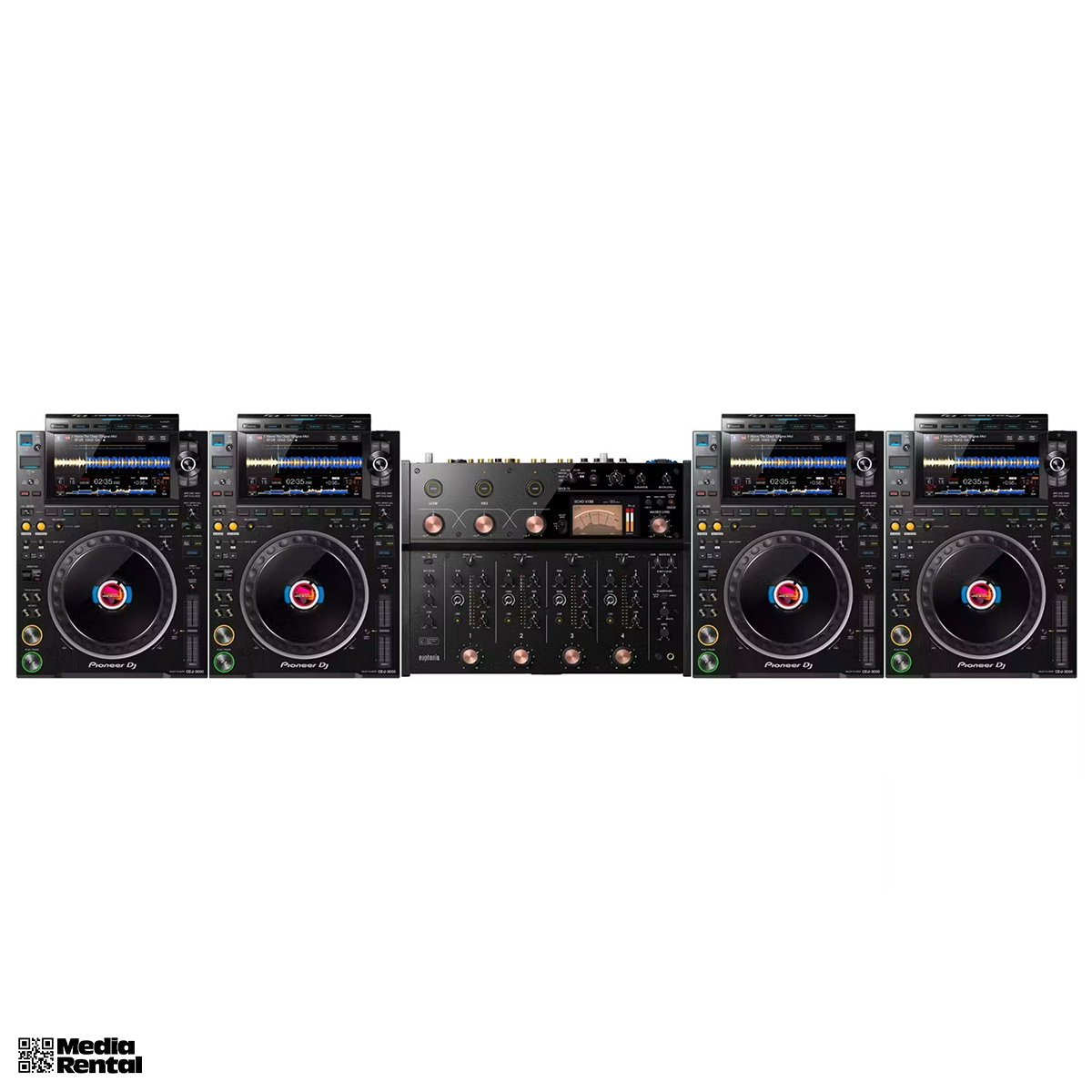 AlphaTheta OMNIS-DUO + 4x CDJ-3000 / Kompletna konsola DJska