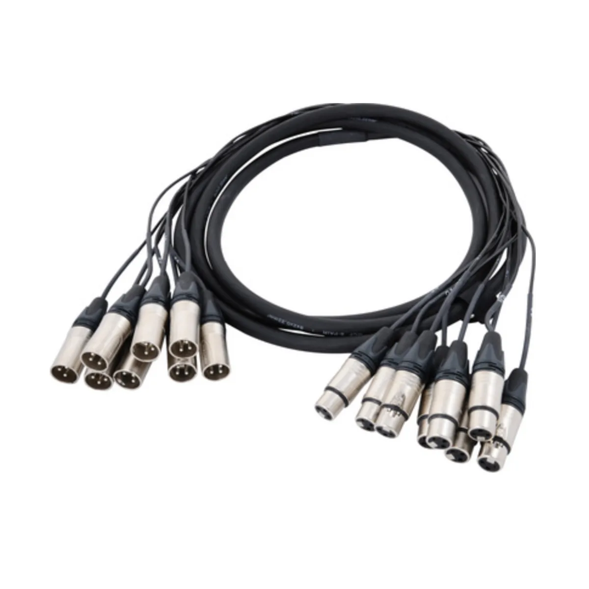 Zestaw 8 kabli XLR Neutrik po 10 m — wynajem okablowania audio dla sceny w Warszawie