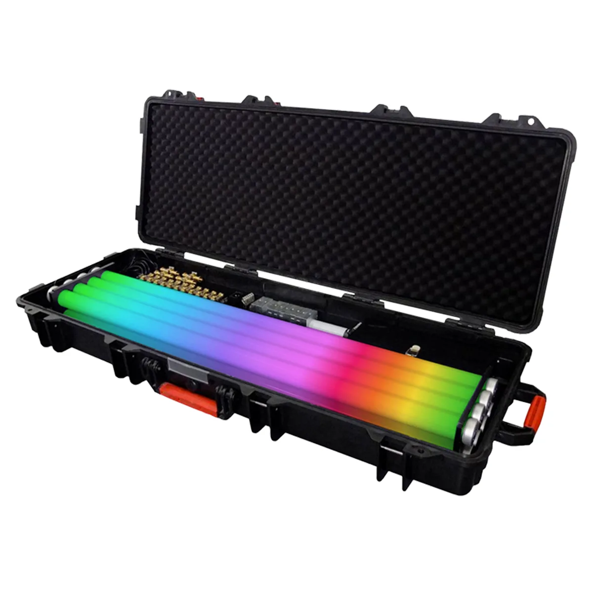 Zestaw 8 tub LED Astera AX1 w walizce z akcesoriami – wynajem oświetlenia, Warszawa