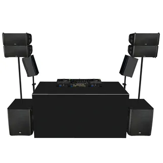 Классический комплект DJ с 2× CDJ-3000X, микшером DJM-A9 и колонками QSC в аренду в Варшаве