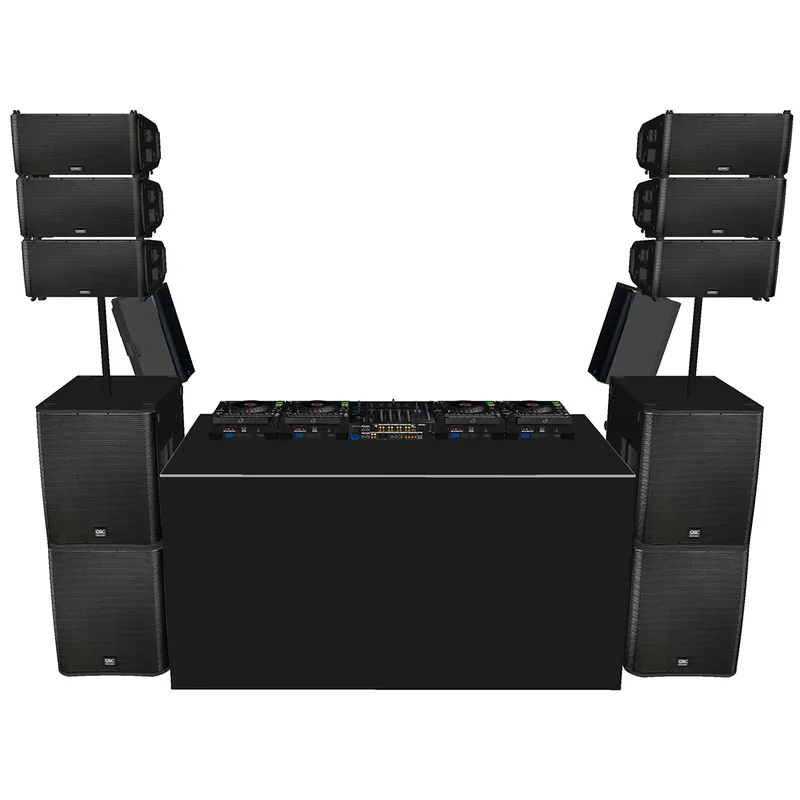 Zestaw DJ Headliner: 4× Pioneer CDJ-3000X, mikser DJM-A9 i nagłośnienie QSC – wynajem na duże eventy w Warszawie