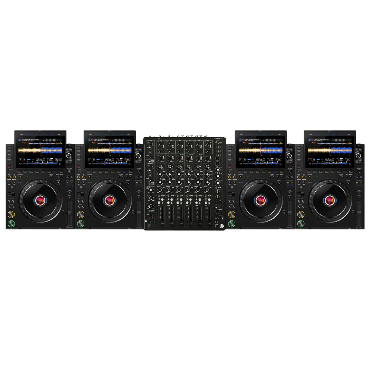 Technoowy zestaw DJ z mikserem MODEL 1 i 4× CDJ-3000 – wynajem na klub i festiwal, Warszawa