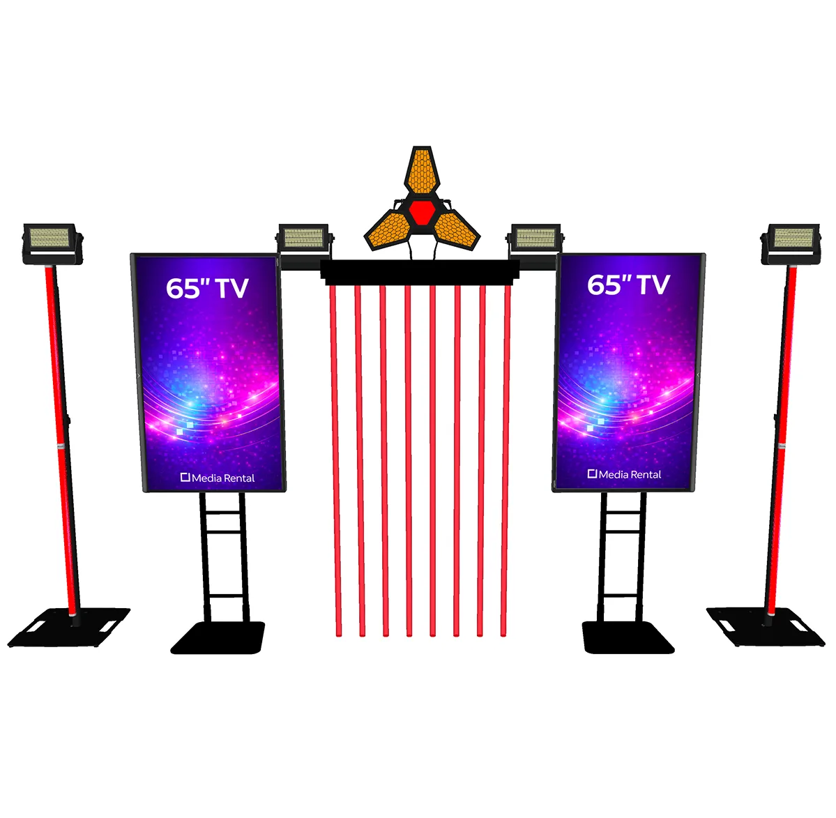 Zestaw studyjny: 2 telewizory 60 cali, Astera Titan, Q2 i Resolume – wynajem multimediów, Warszawa