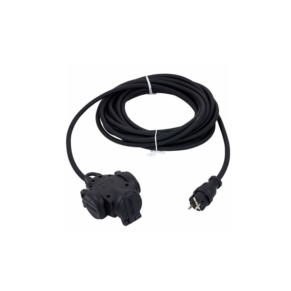 Rozgałęźnik outdoor IP65, 3× 16A, 3 m — wynajem zasilania eventów zewnętrznych w Warszawie