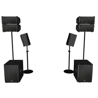 QSC sound system kit for DJ: 4× LA108, 2× KS118 and K10.2 for rental in Warsaw