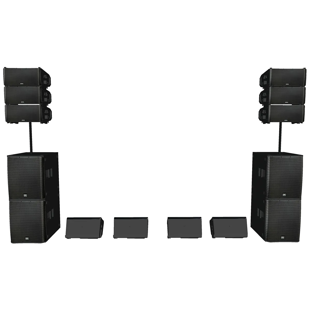 System nagłośnieniowy QSC Concert XL: 6× LA108, 4× KS118 i K10.2 – wynajem na koncert w Warszawie