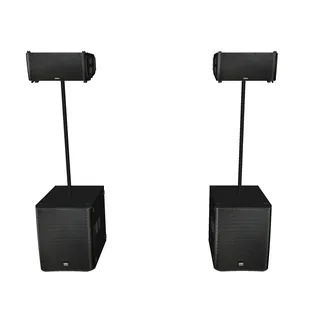 QSC Bass Pro Duo: 2× LA108 and 2× KS118 – compact sound system for rental in Warsaw